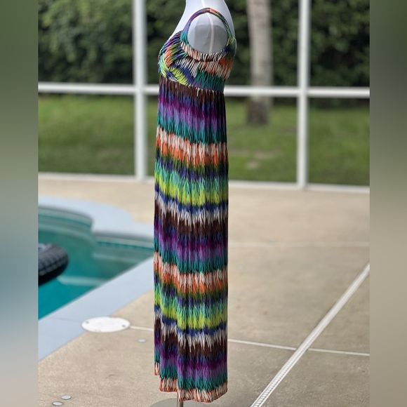 Philosophy Maxi Dress Green Orange Green Brown Purple Brown Blue White B… - Picture 3 of 8